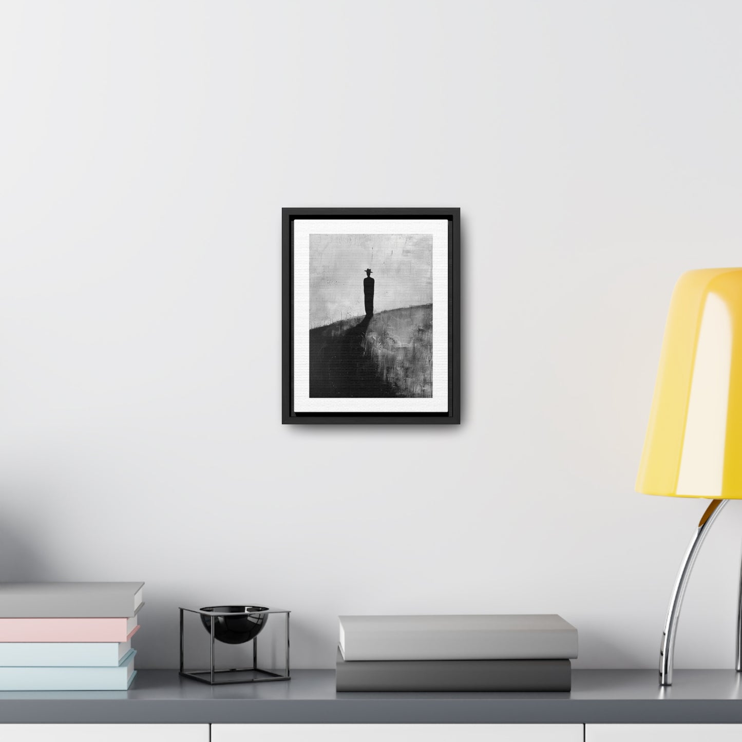 Alone, not Lonely - Framed Canvas Wall b&w Art