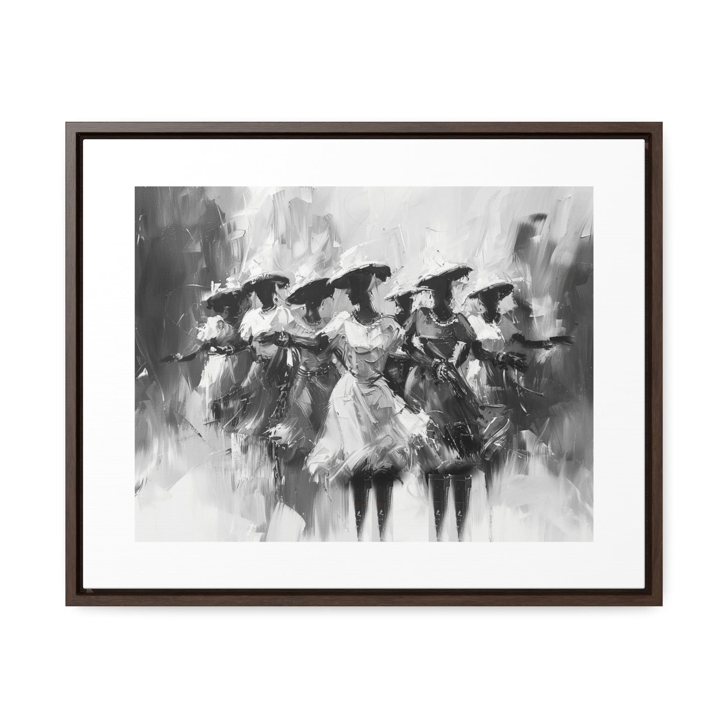 Rhythms of Joy - Framed Canvas b&w Wall Art