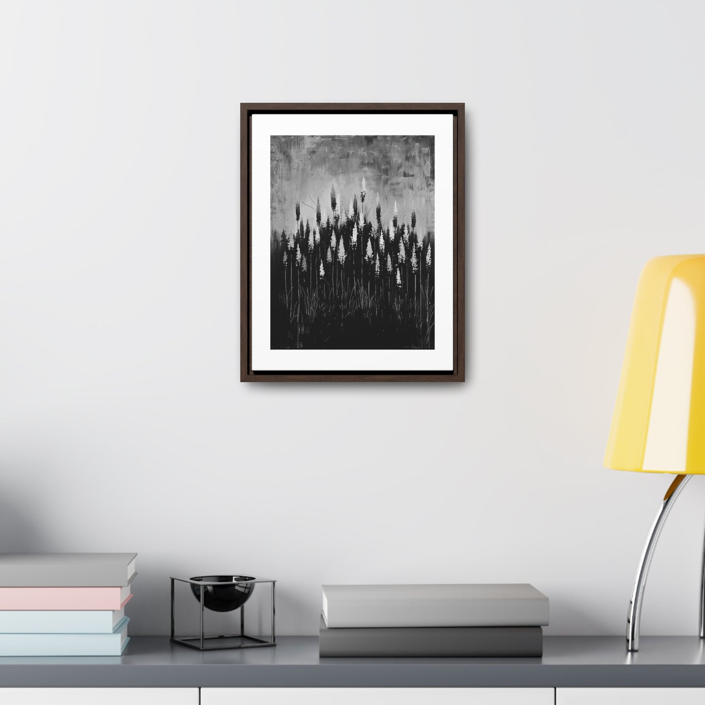The Calm Before the Bloom - Framed Canvas b&w Wall Art