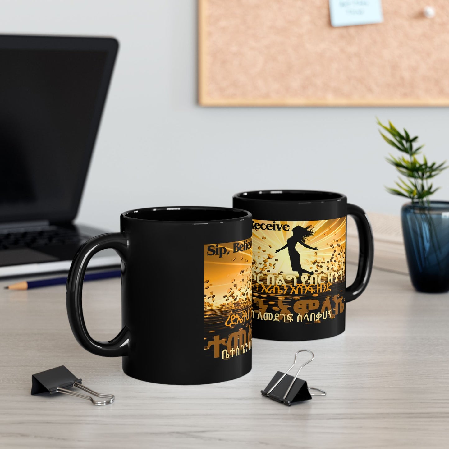 The Prosperous Woman Ceramic Mug, black