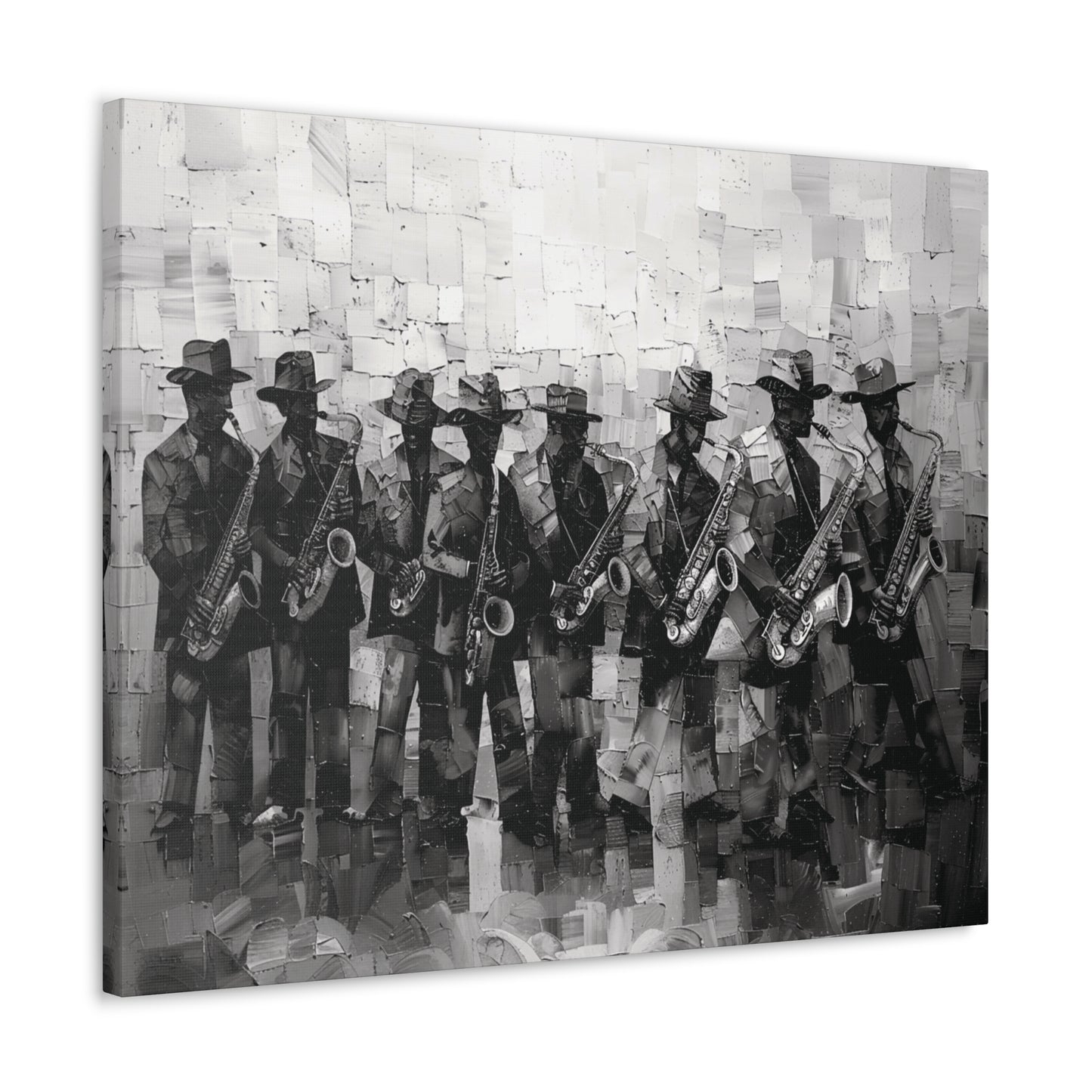 Sax Clan Harmony - Canvas b&w Wall Art