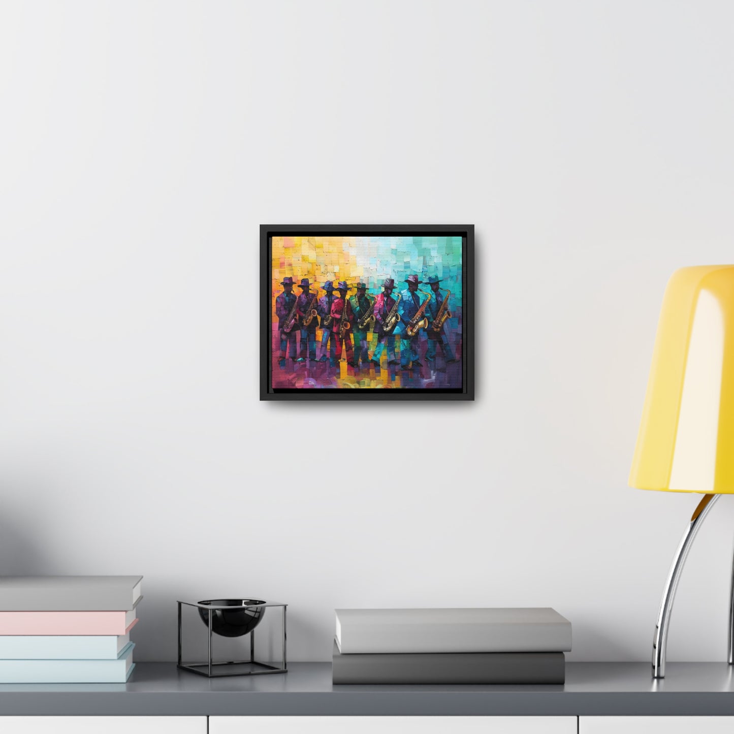 Sax Clan Harmony - Framed Canvas Wall Art