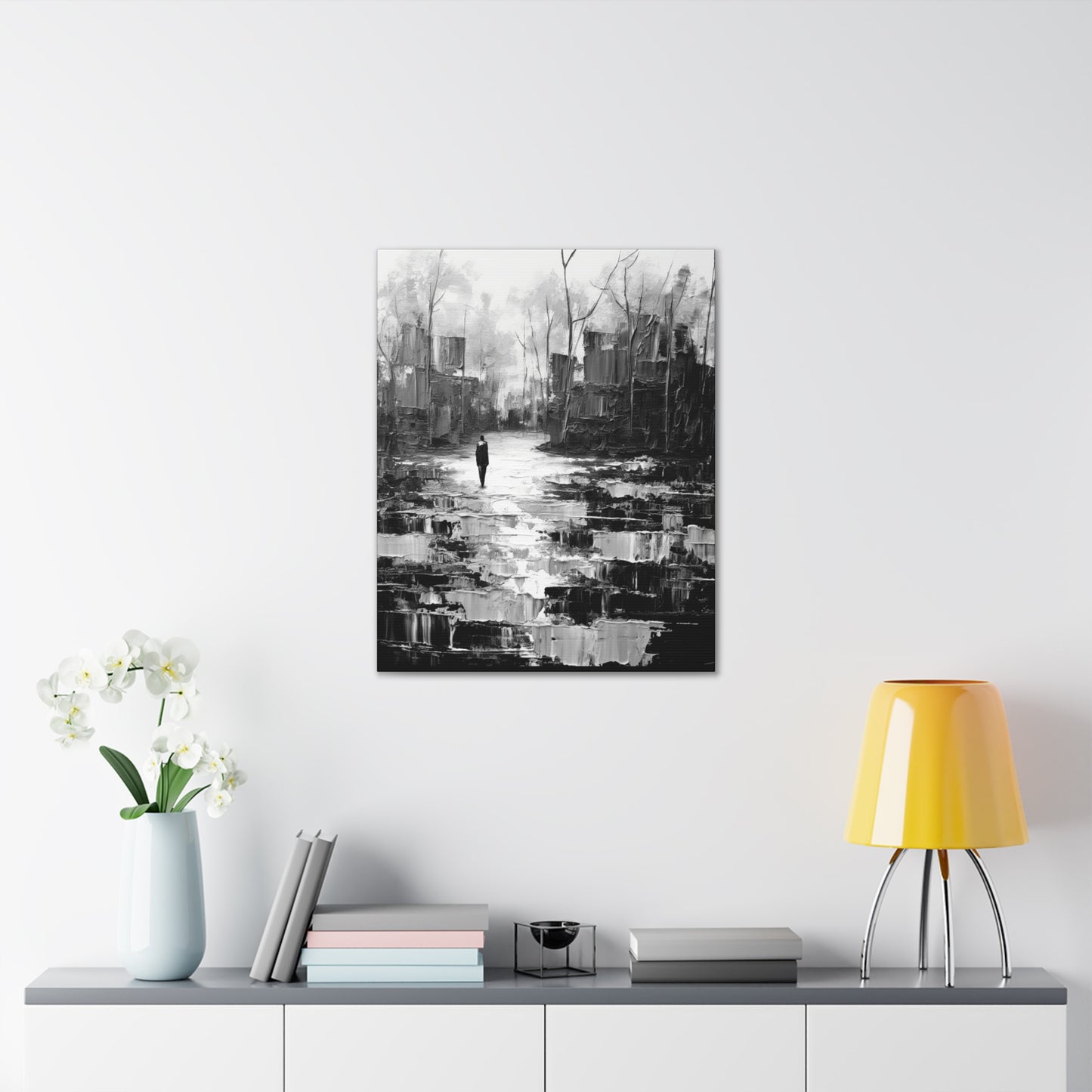 Solitude's Wisdom - Canvas b&w Wall Art