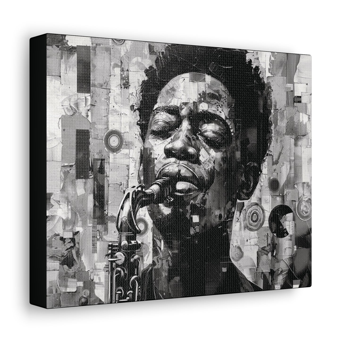 Soul of the Sax - Canvas b&w Wall Art