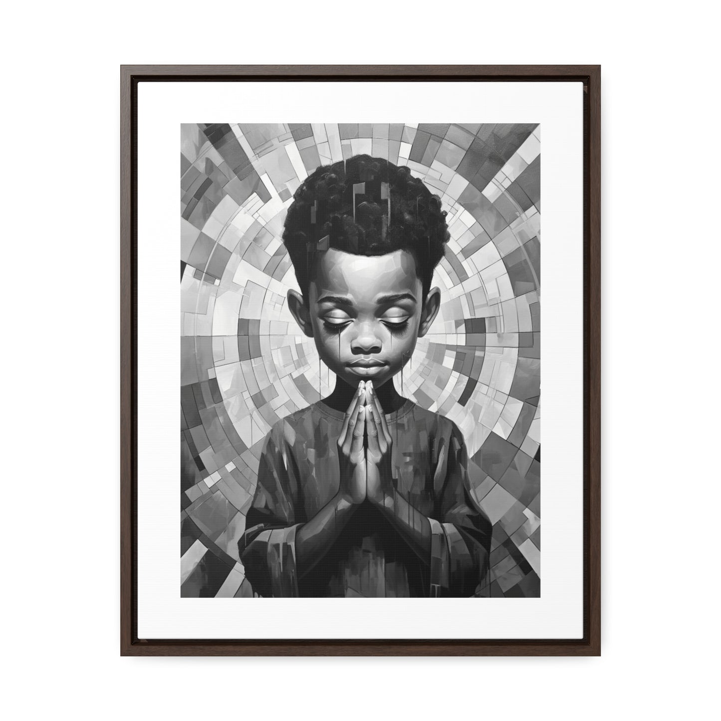 Radiance of Grace - Framed Canvas b&w Wall Art
