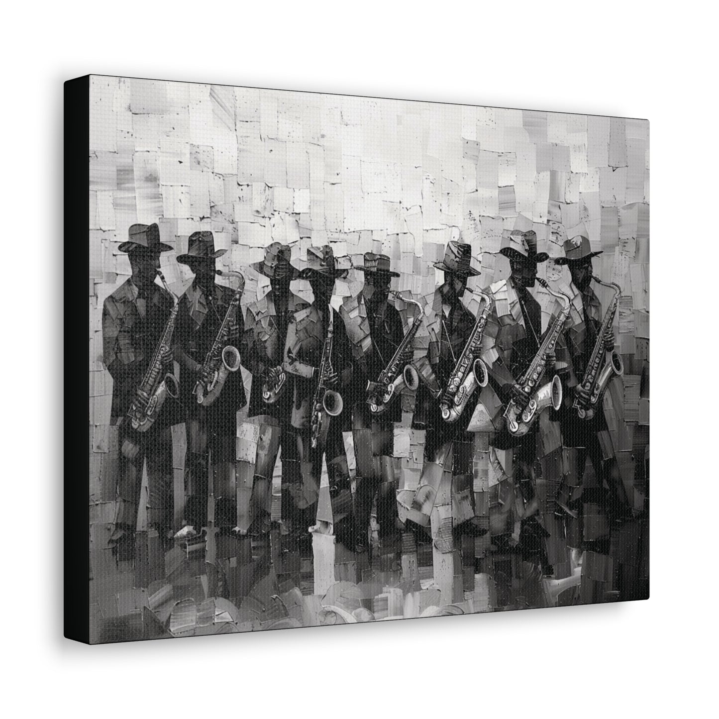 Sax Clan Harmony - Canvas b&w Wall Art