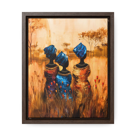 Sisters of the Savannah - Framed Canvas Wall Art