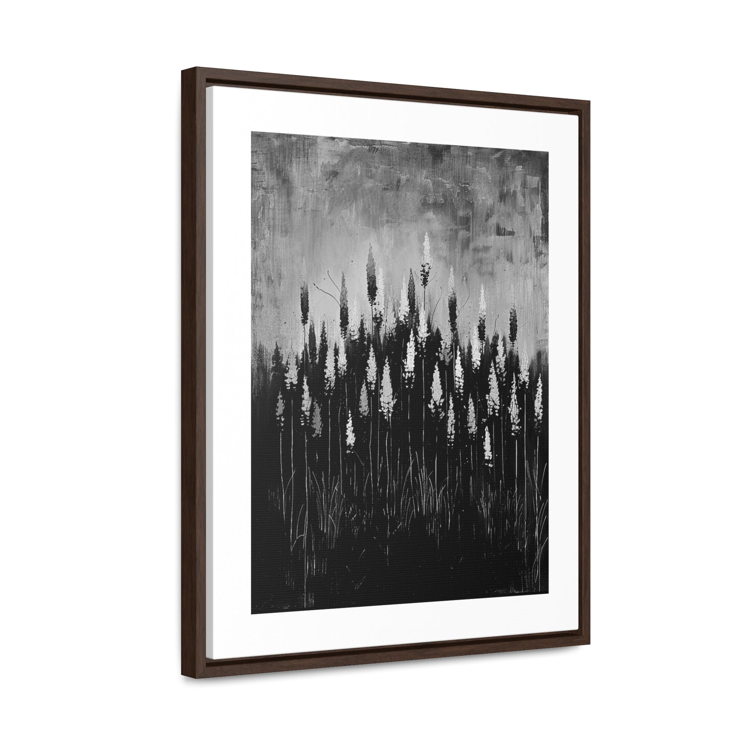 The Calm Before the Bloom - Framed Canvas b&w Wall Art