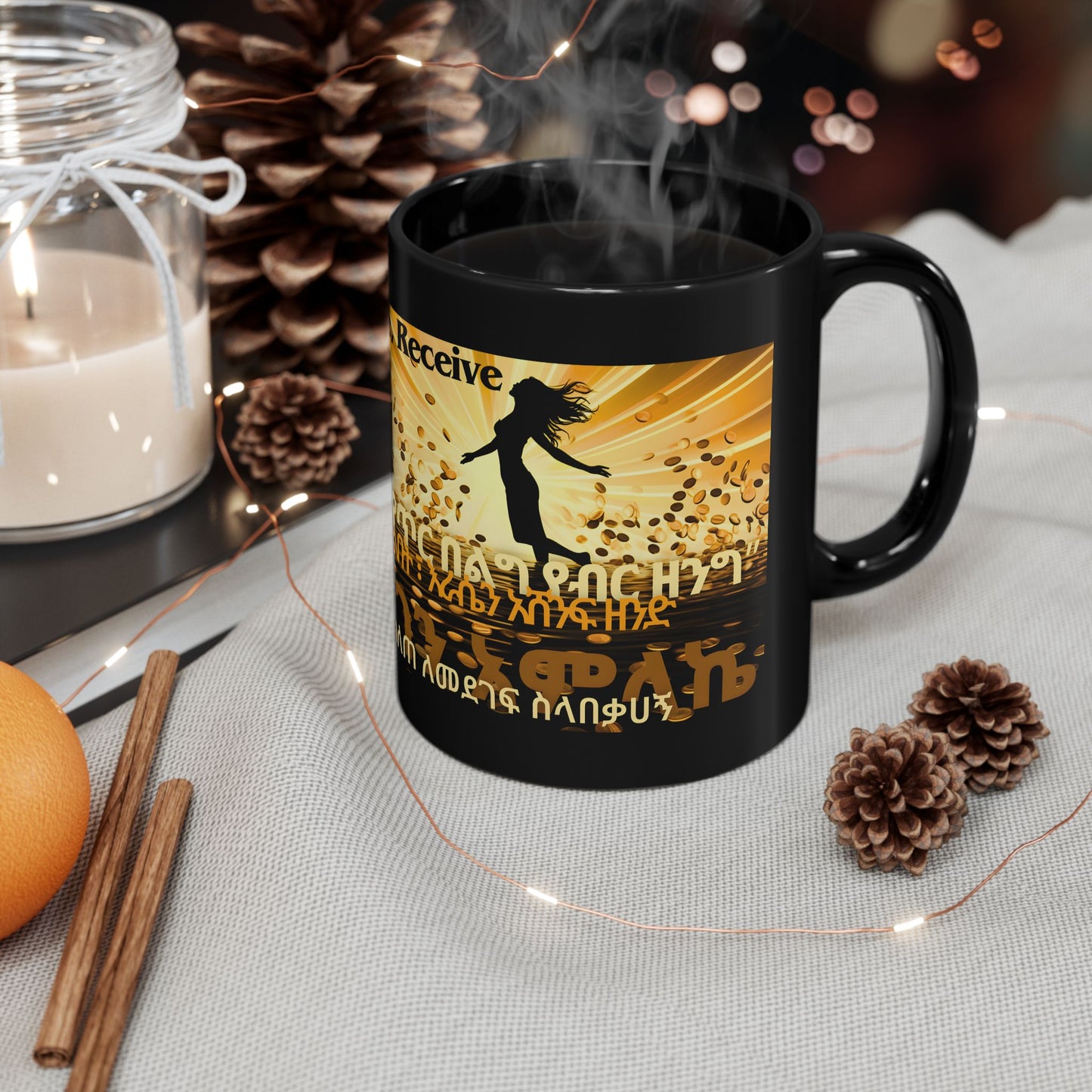 The Prosperous Woman Ceramic Mug, black