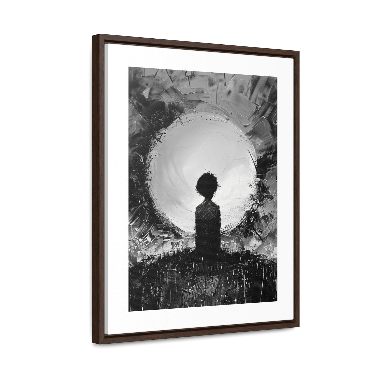A Dawn of Promise - Framed Canvas b&w Wall Art
