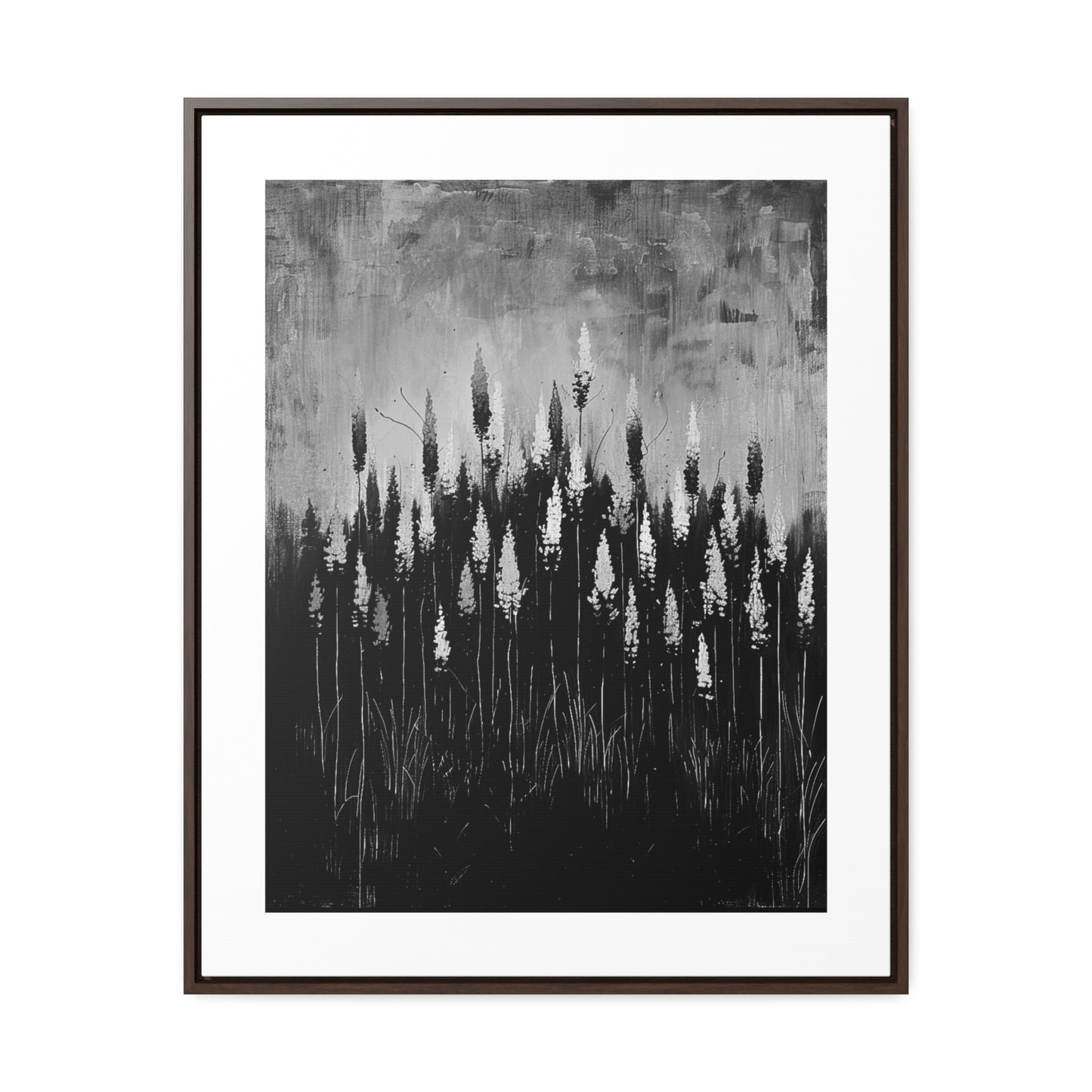 The Calm Before the Bloom - Framed Canvas b&w Wall Art