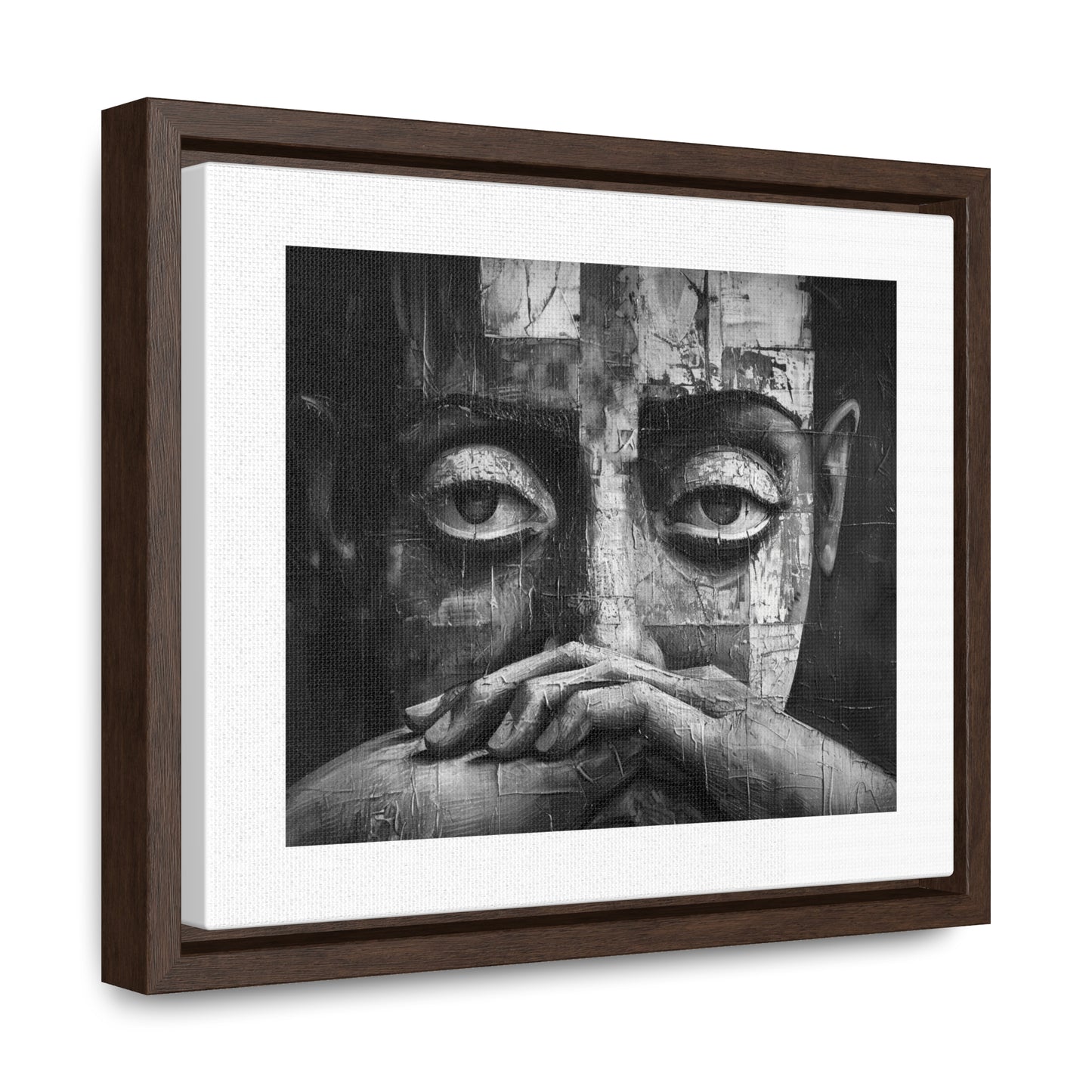 Silent Contemplation - Framed Canvas b&w Wall Art