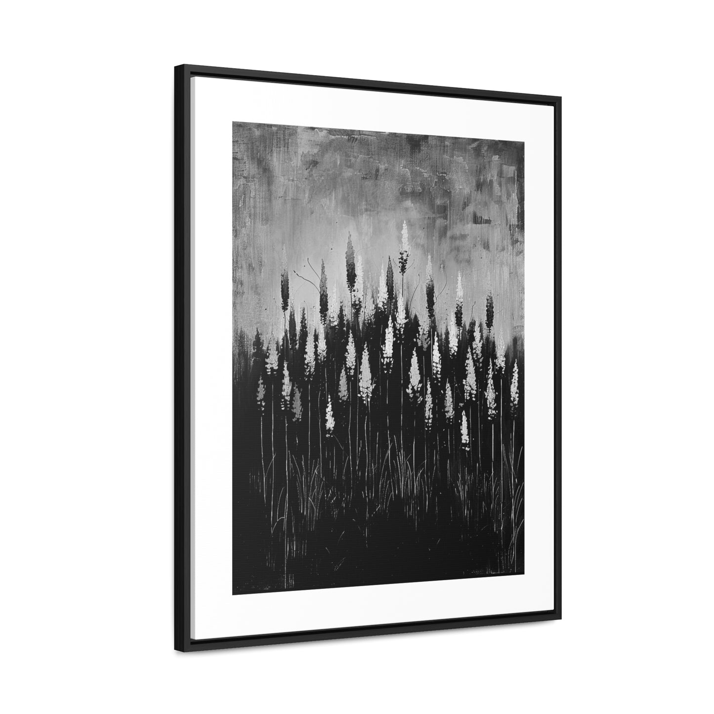 The Calm Before the Bloom - Framed Canvas b&w Wall Art