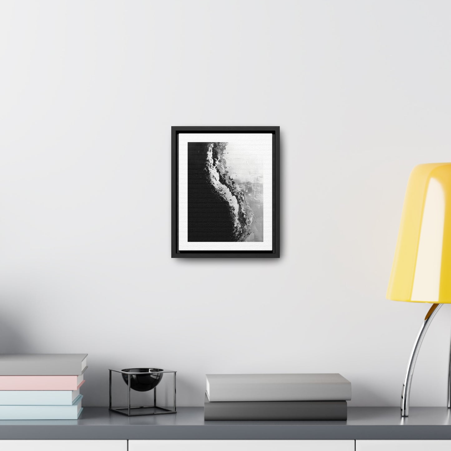 Yin Yang Shore - Framed Canvas b&w Wall Art