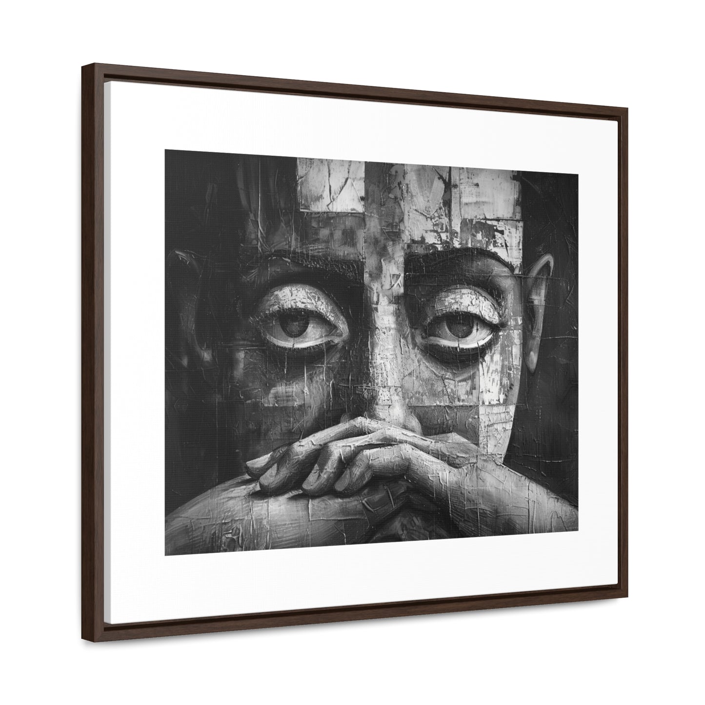 Silent Contemplation - Framed Canvas b&w Wall Art
