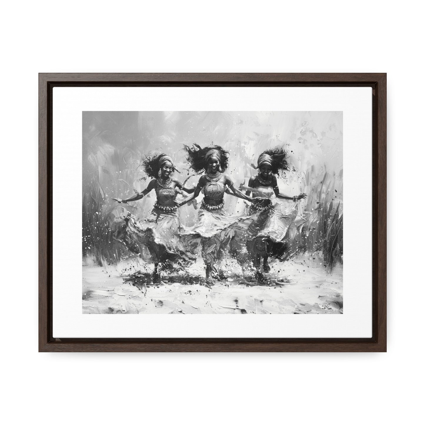 Windswept Rhythm - Framed Canvas b&w Wall Art