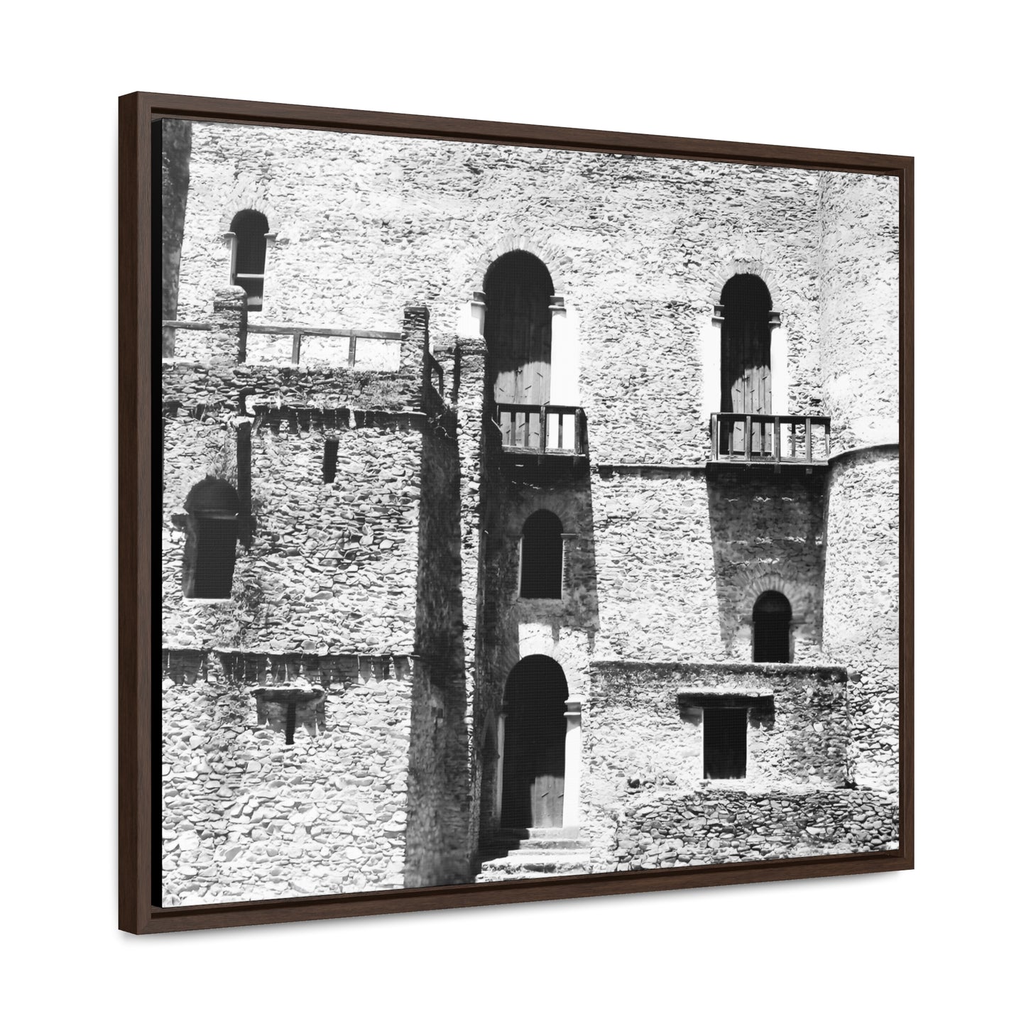 Whispers in Stone - Framed Canvas Photography b&w