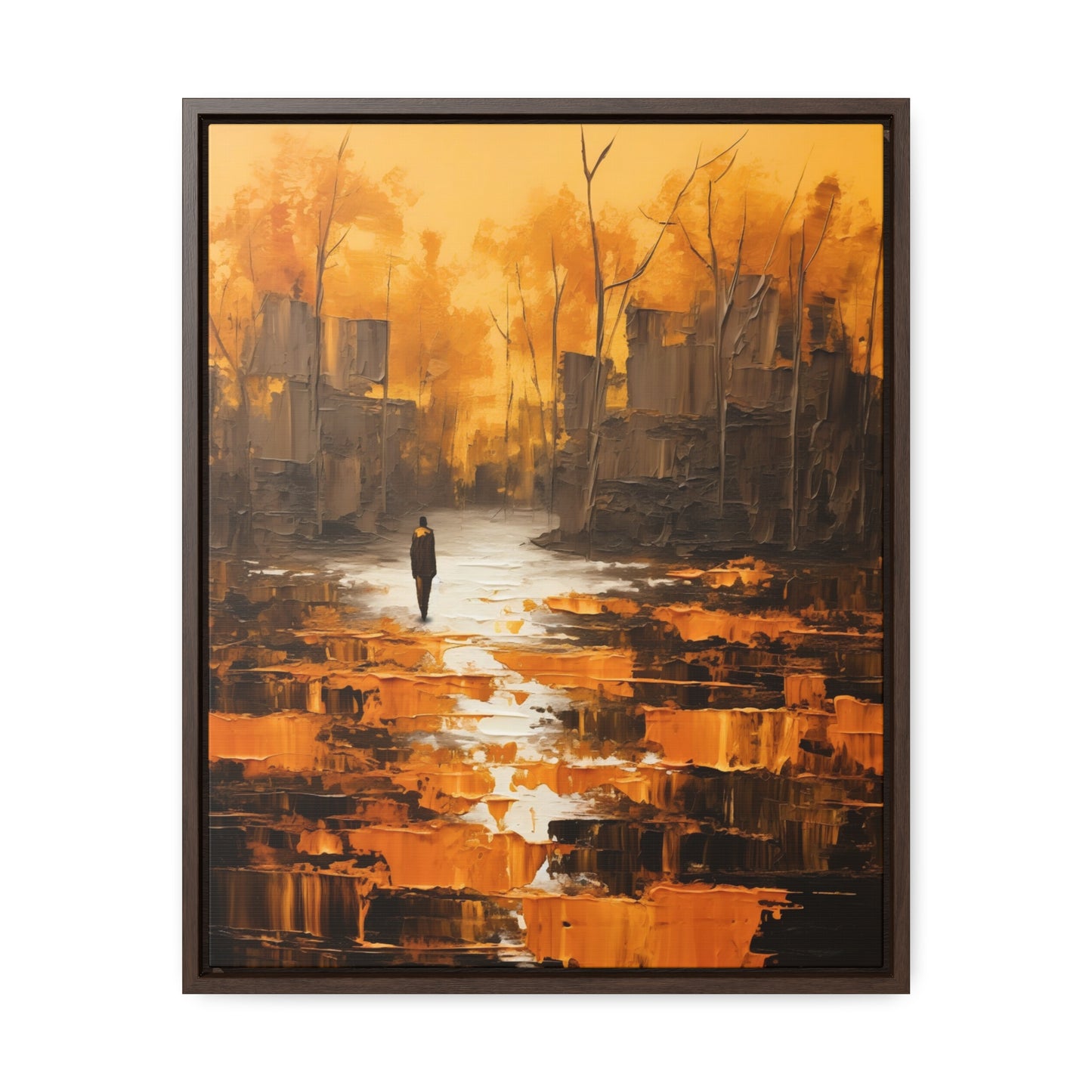Solitude's Wisdom - Framed Canvas Wall Art