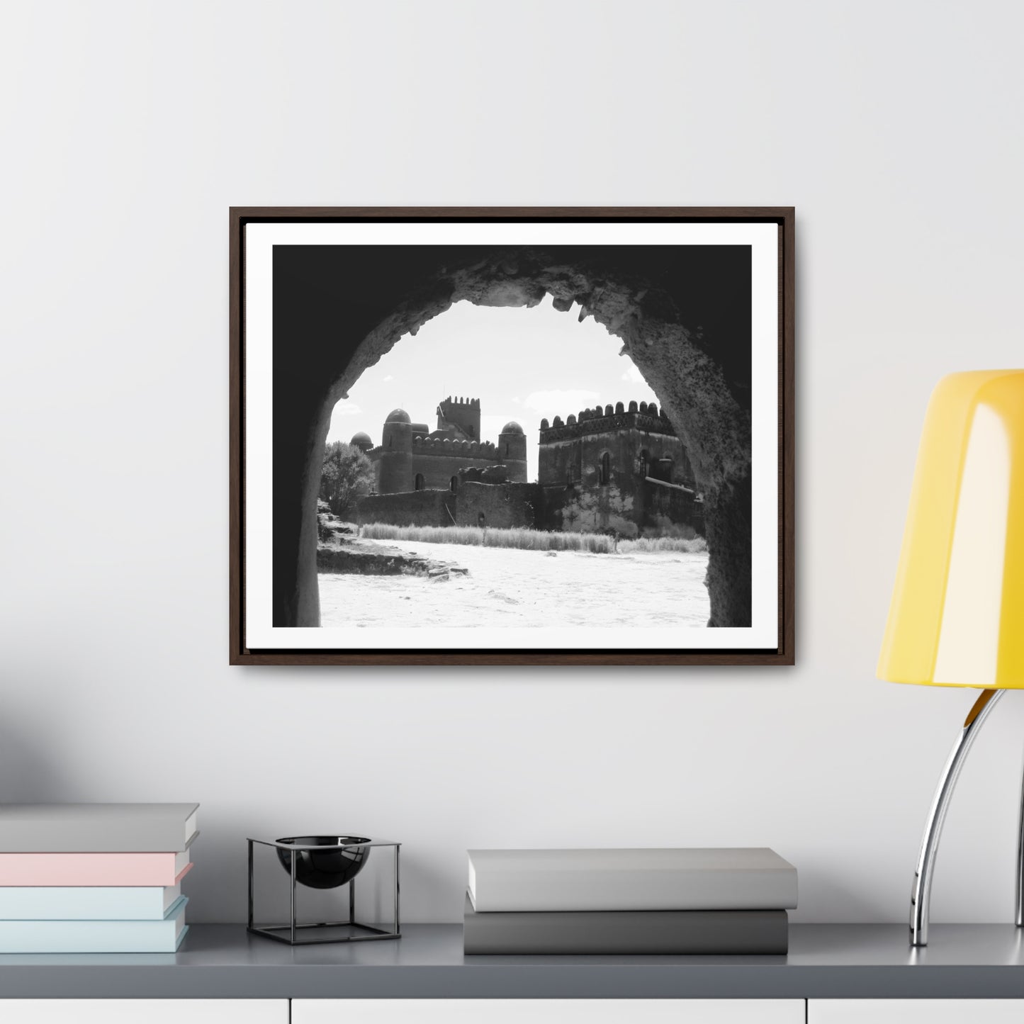 Through the Lion's Jaws - Framed Canvas Photography b&w