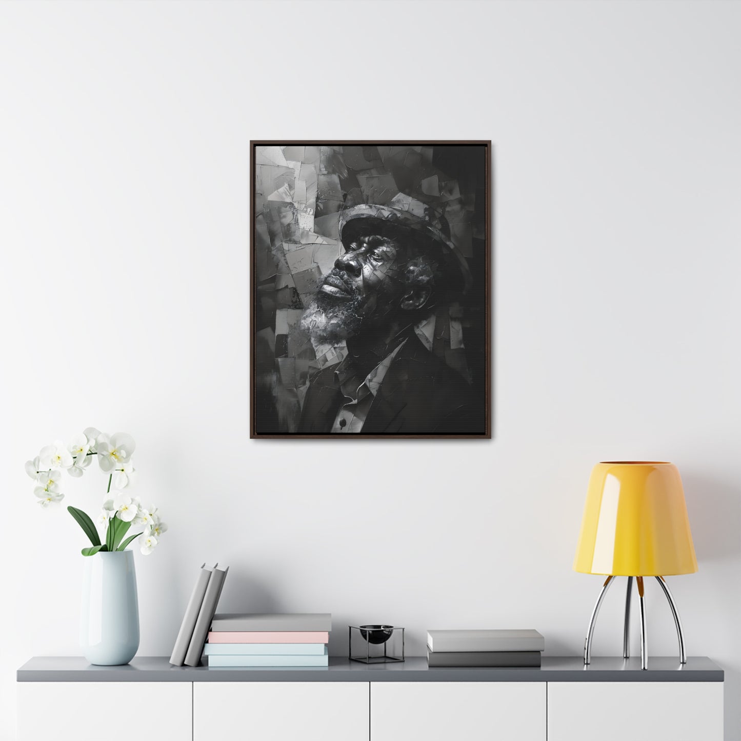 Gratitude's Whisper ተመስገን አምላኬ - Framed Canvas b&w Wall Art