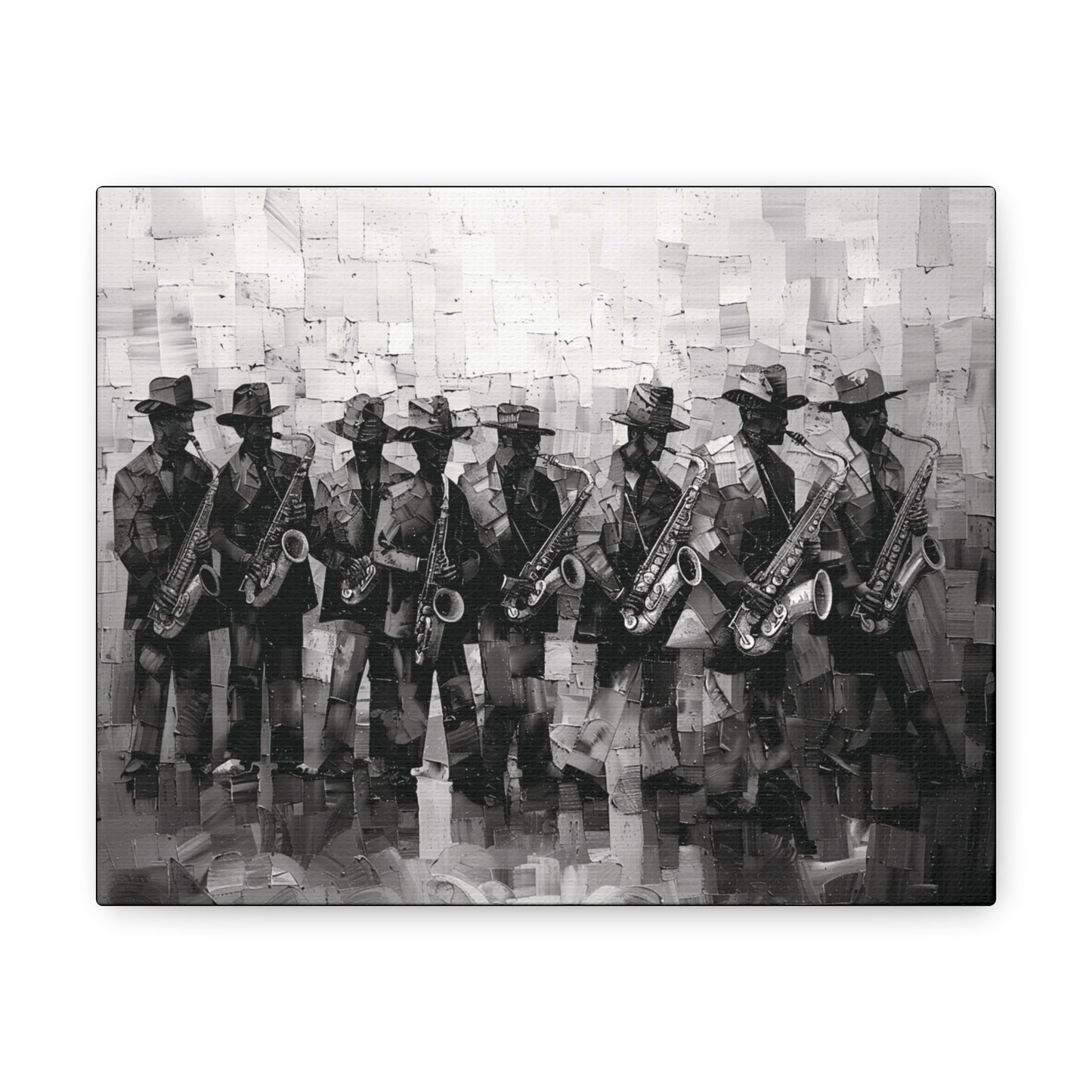 Sax Clan Harmony - Canvas b&w Wall Art