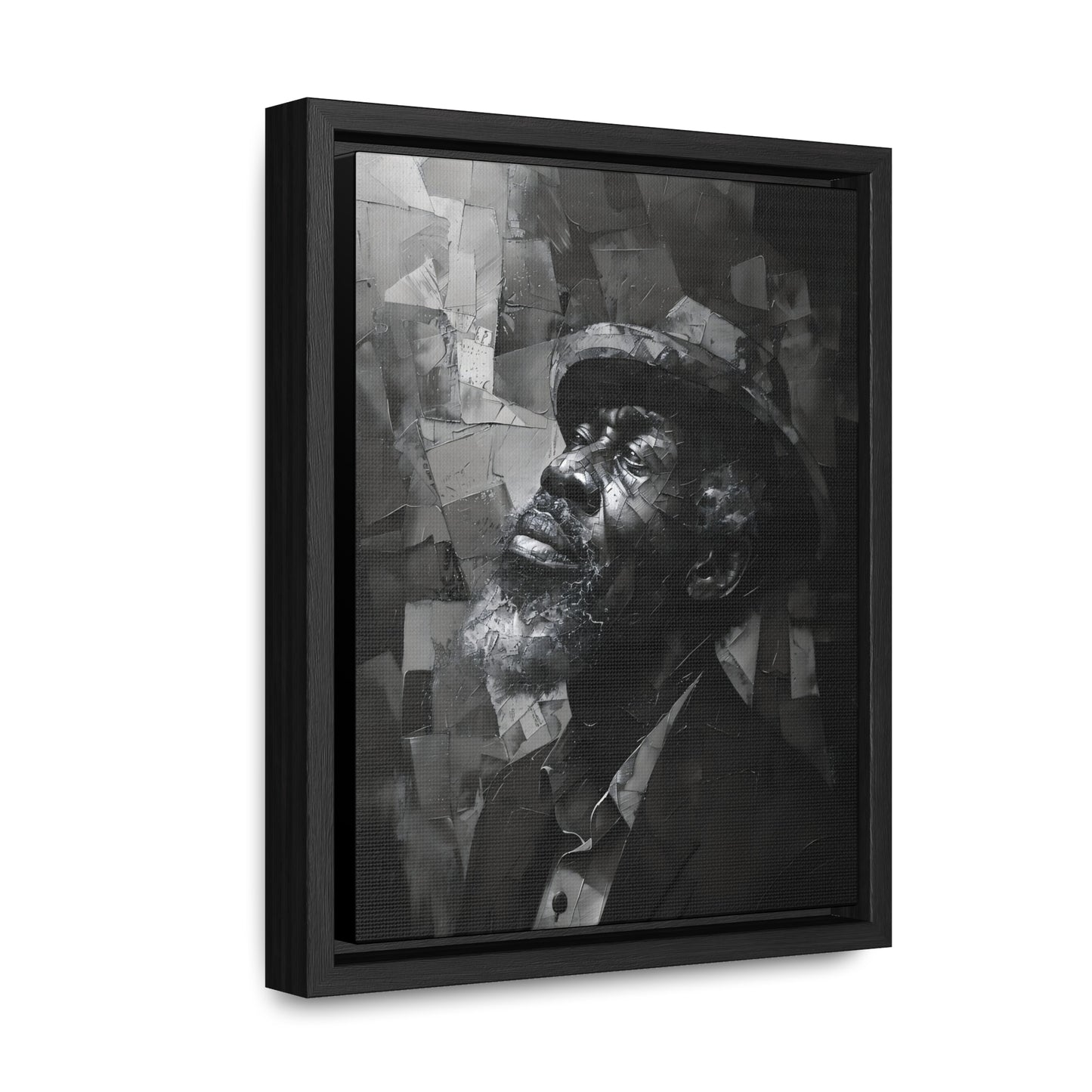 Gratitude's Whisper ተመስገን አምላኬ - Framed Canvas b&w Wall Art