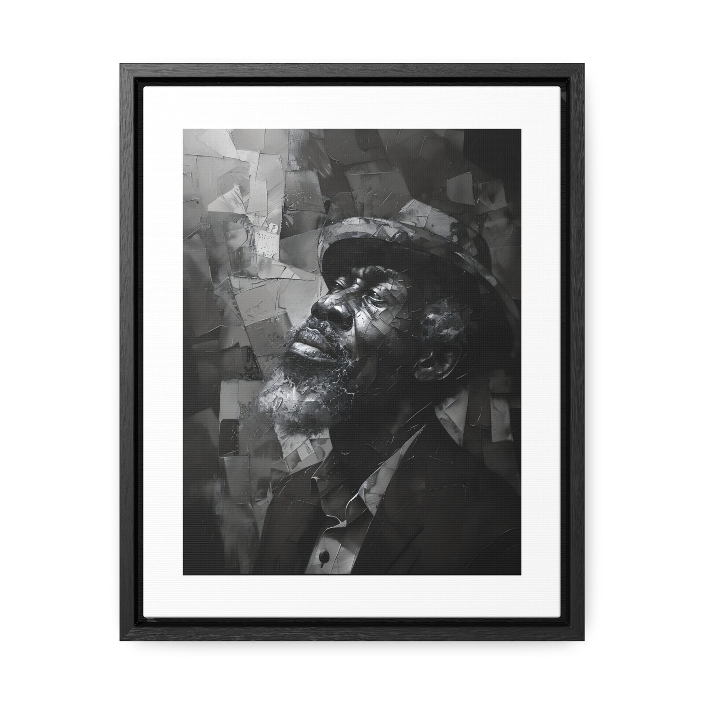 Gratitude's Whisper ተመስገን አምላኬ - Framed Canvas b&w Wall Art