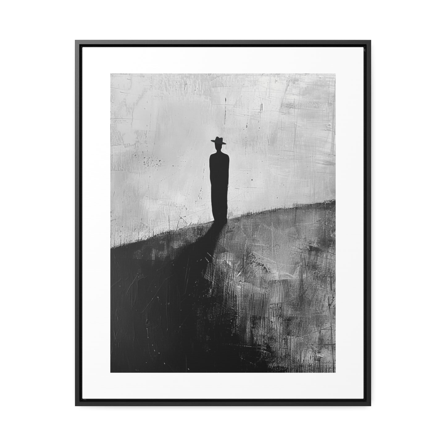Alone, not Lonely - Framed Canvas Wall b&w Art
