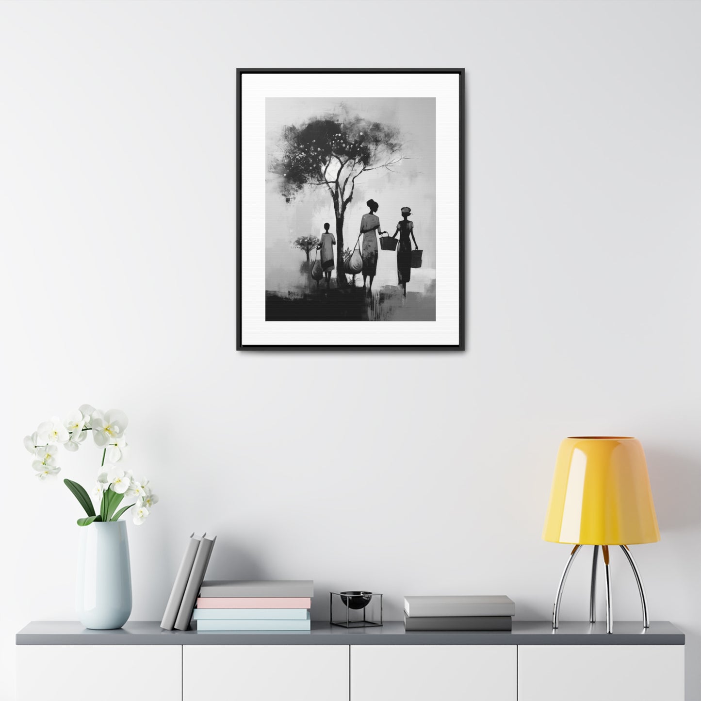 Baskets of Bond and Grace - Framed Canvas b&w Wall Art