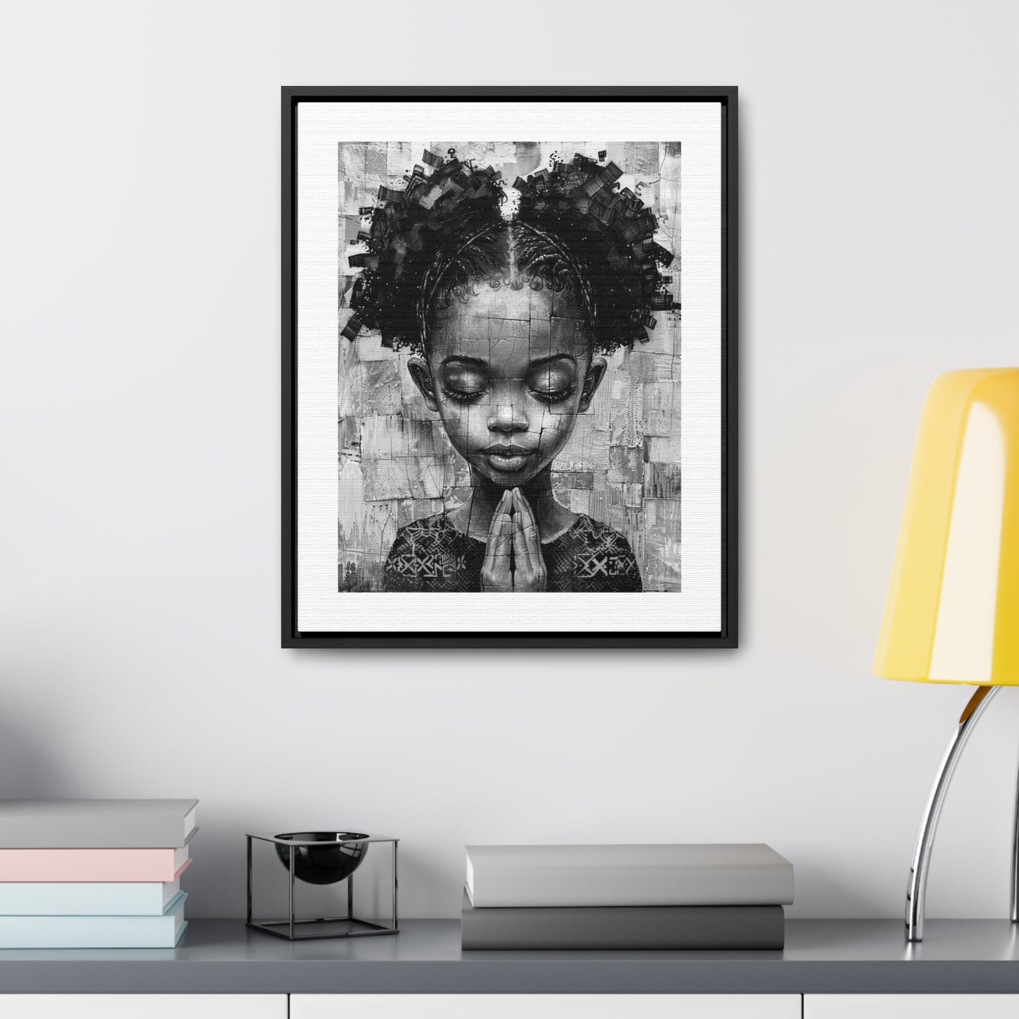 Whispers of Hope - Framed Canvas b&w Wall Art