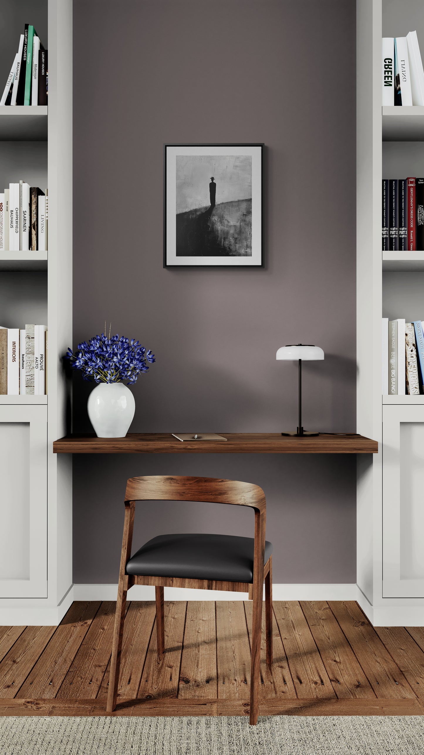 Alone, not Lonely - Framed Canvas Wall b&w Art