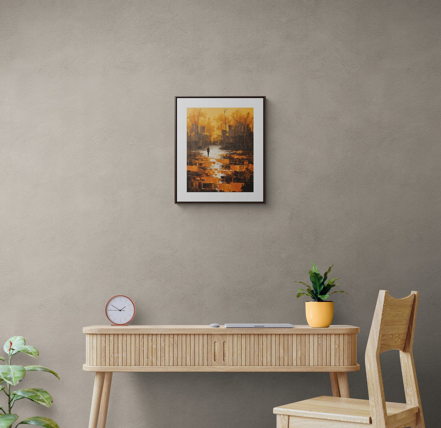 Solitude's Wisdom - Framed Canvas Wall Art