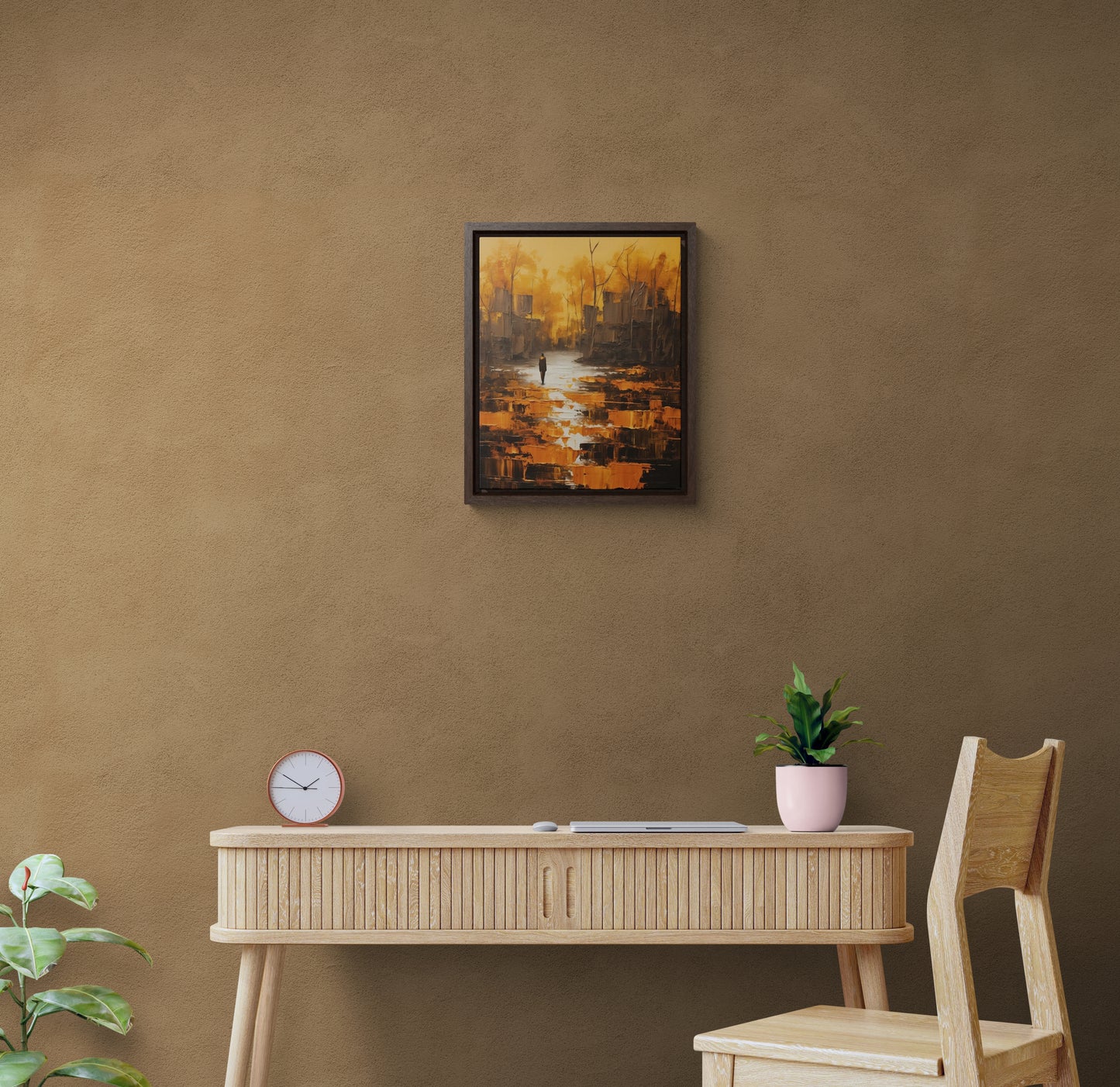 Solitude's Wisdom - Framed Canvas Wall Art