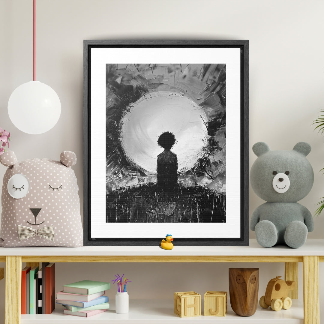 A Dawn of Promise - Framed Canvas b&w Wall Art