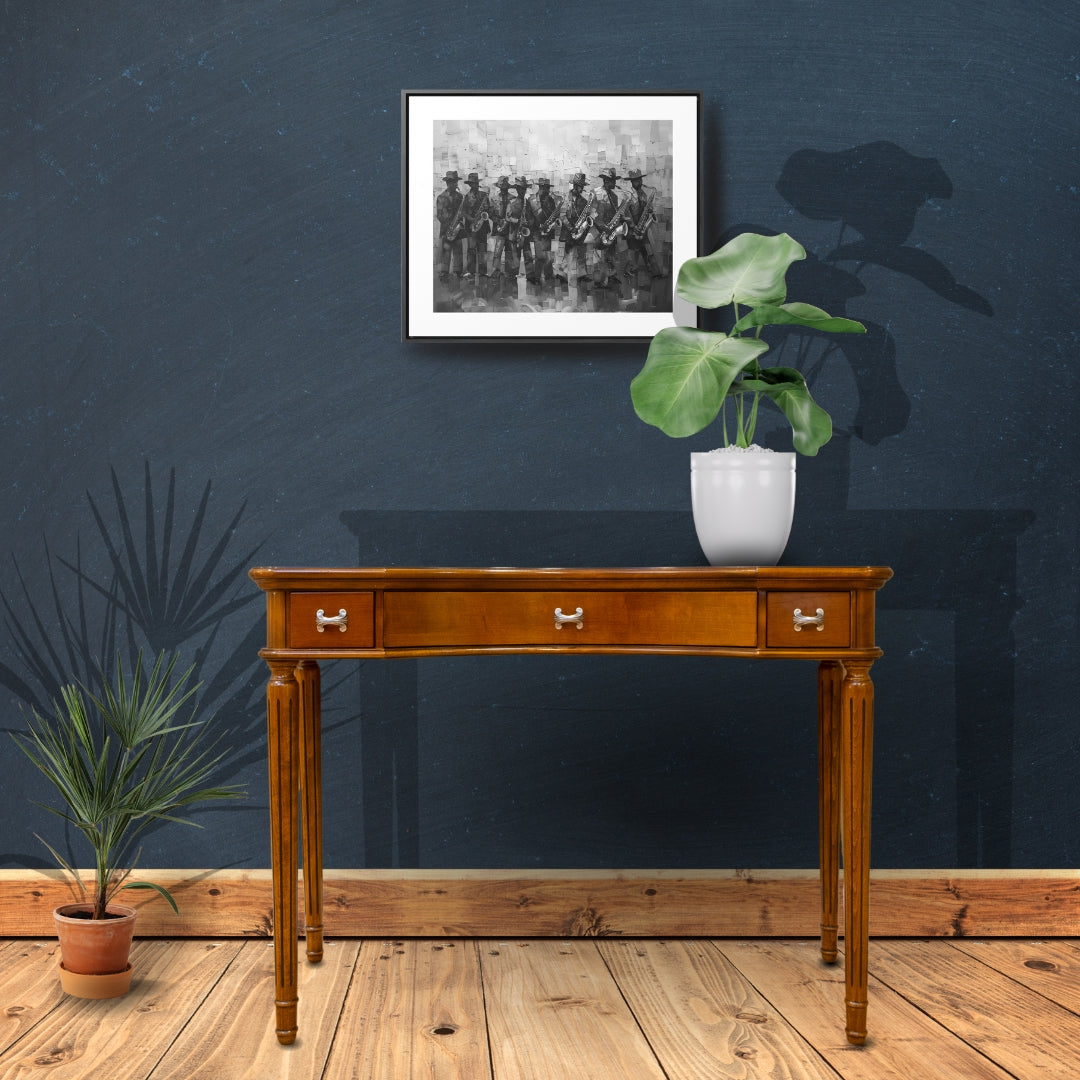 Sax Clan Harmony - Framed Canvas Wall Art