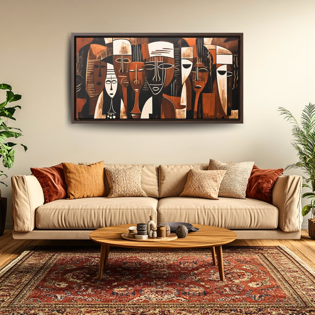 Ancestral Legacy on Ethnic Guise - Framed Canvas Wall Art