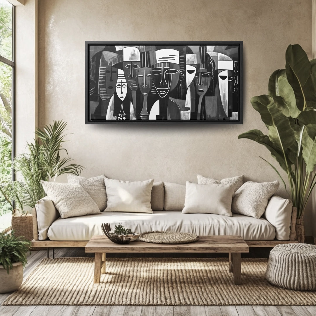 Ancestral Legacy on Ethnic Guise - Framed Canvas Wall Art