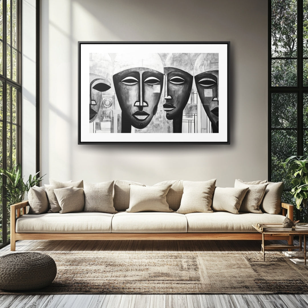 Ancestral Legacy on Ethnic Guise II - Framed Canvas Wall Art