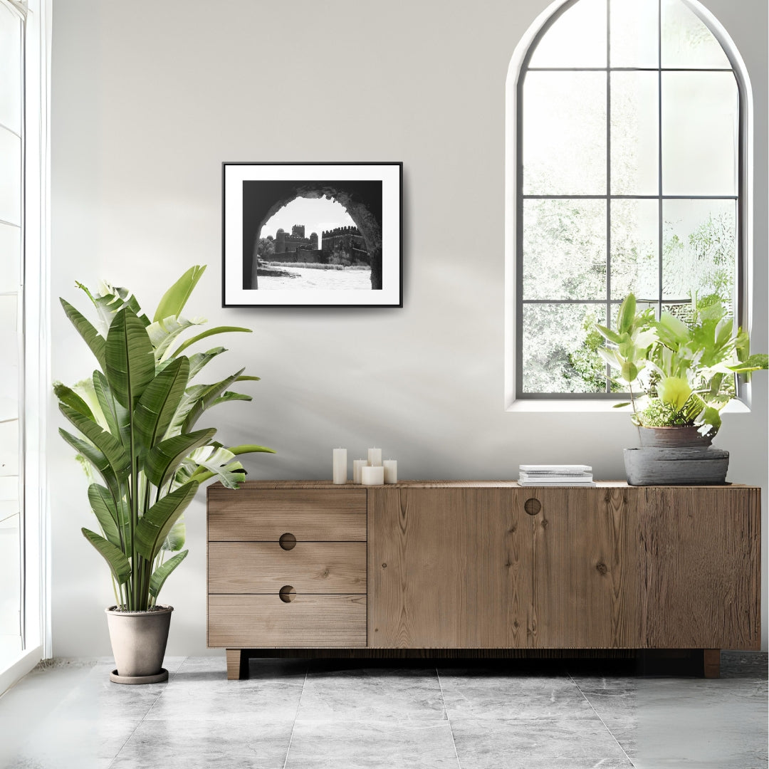 Through the Lion's Jaws - Framed Canvas Photography b&w