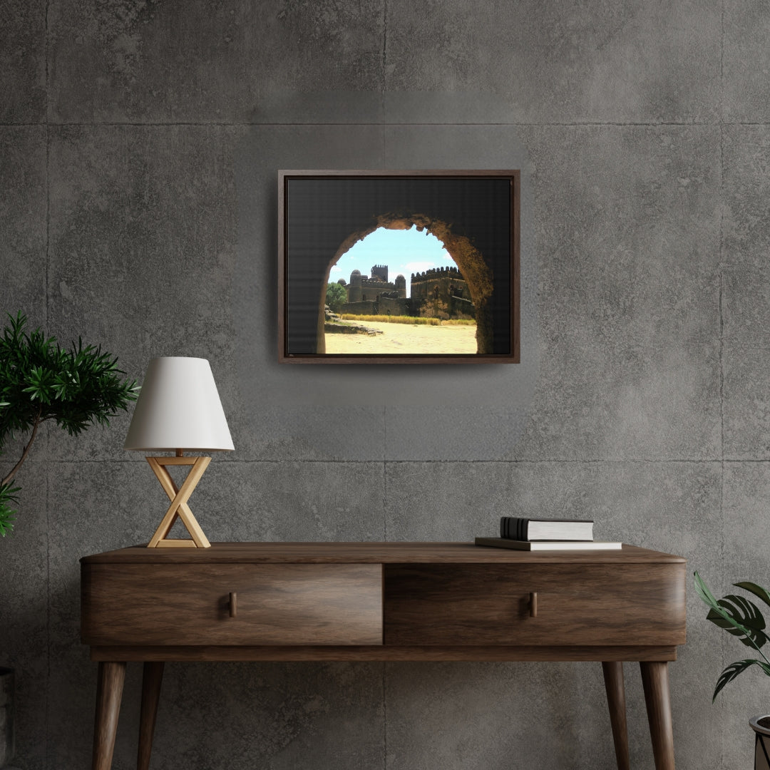 Through the Lion's Jaws - Framed Canvas Photography b&w