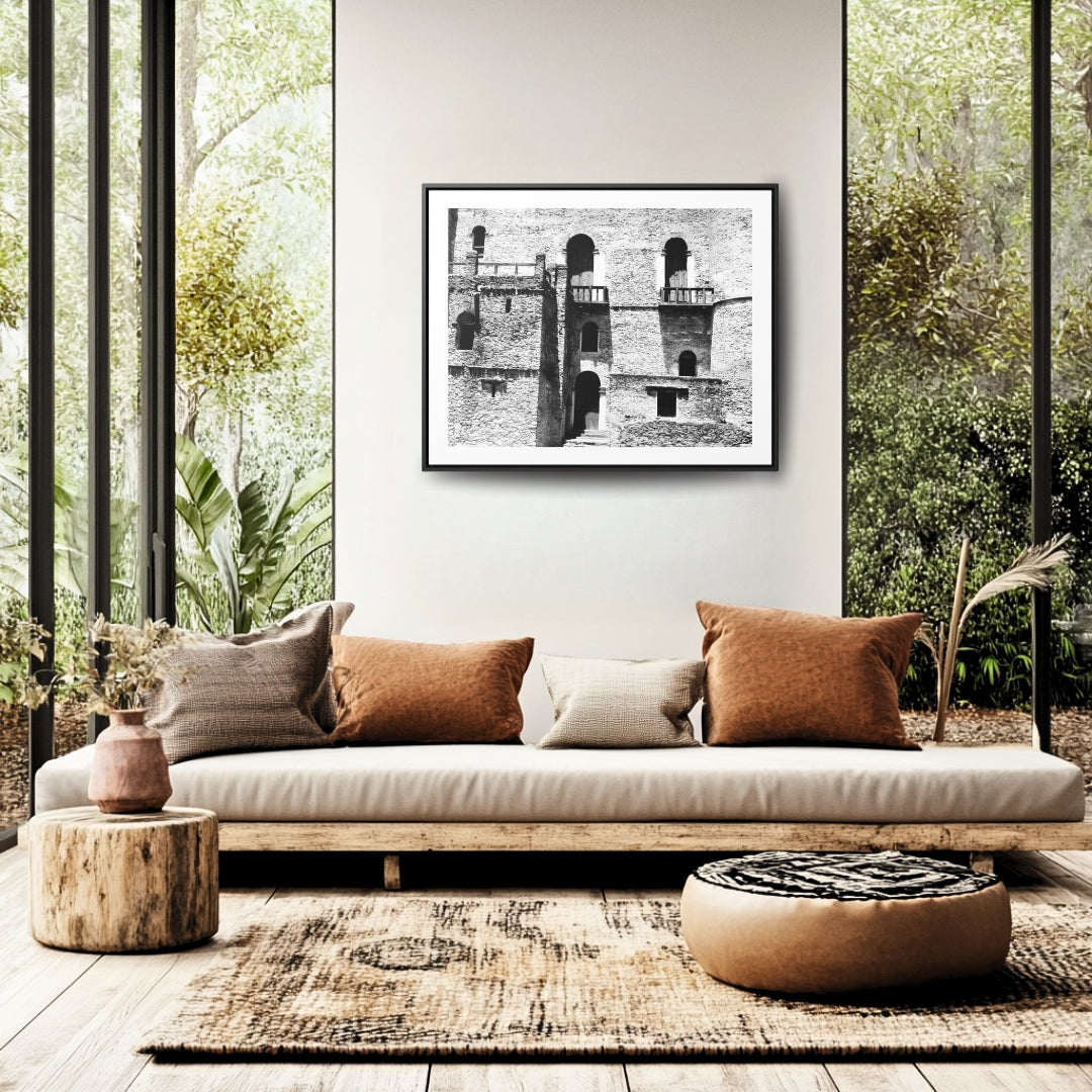 Whispers in Stone - Framed Canvas Photography b&w