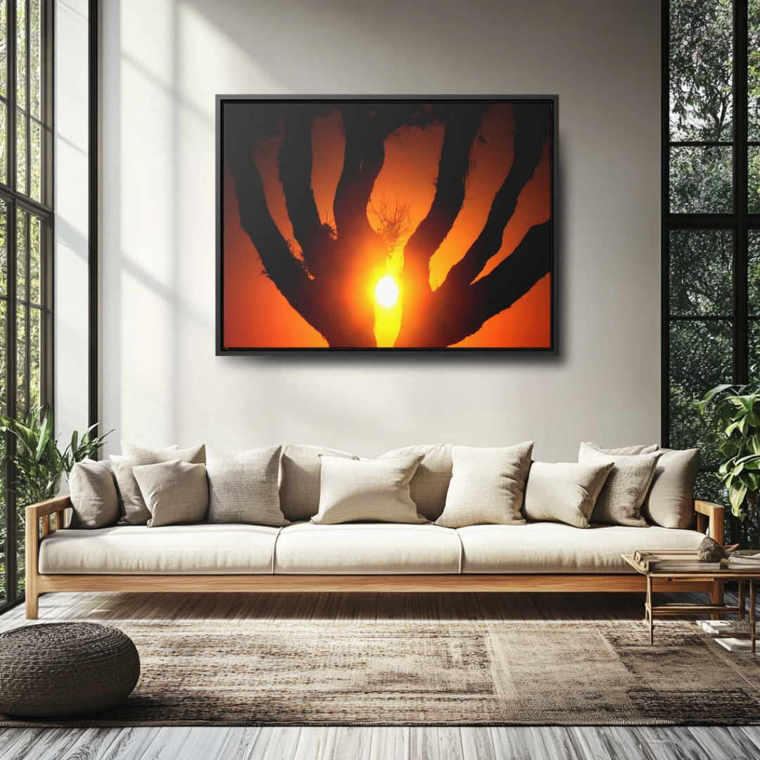De-Light in the Heart of the Soul - Framed Canvas b&w Photography