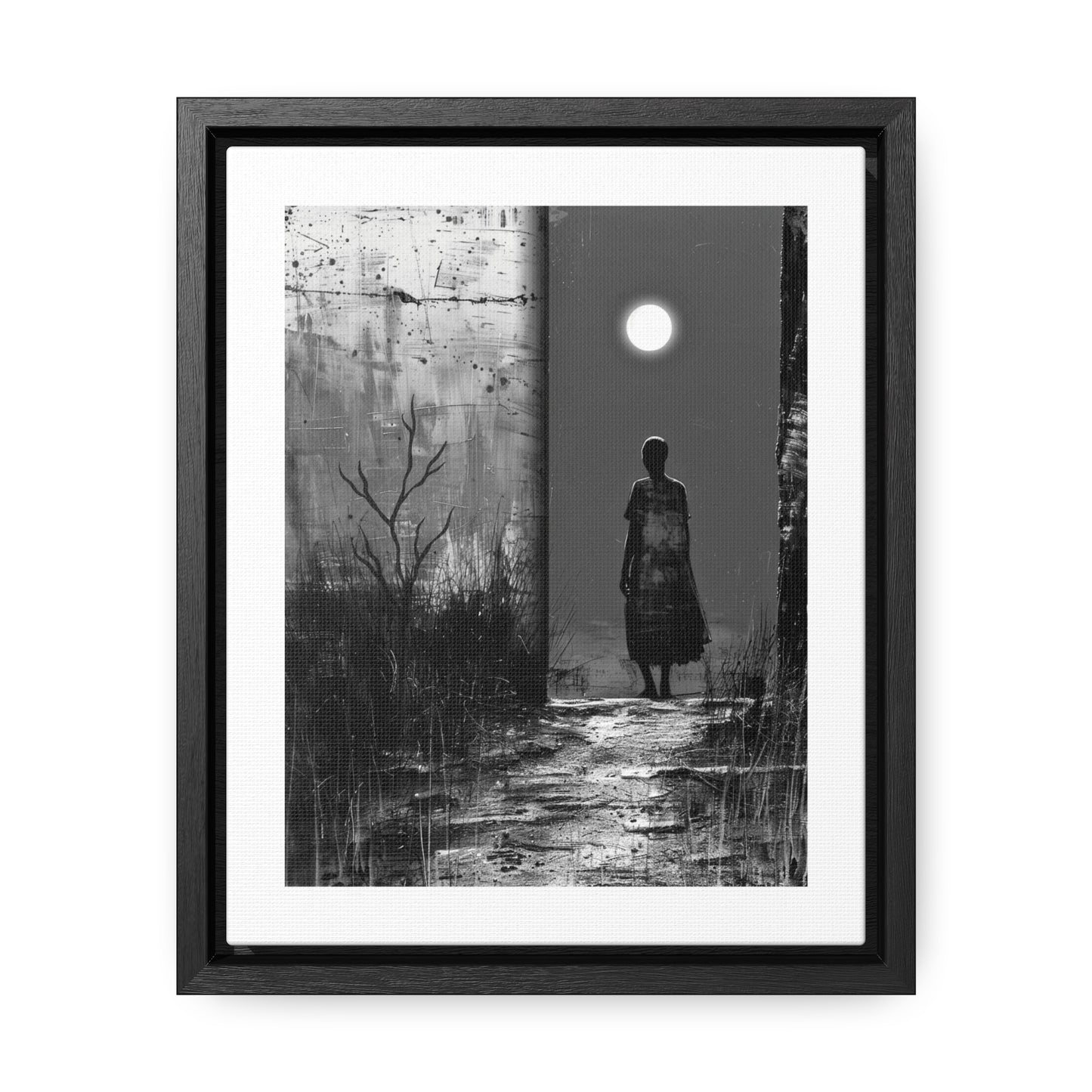 Turned the Corner - Framed Canvas b&w Wall Art