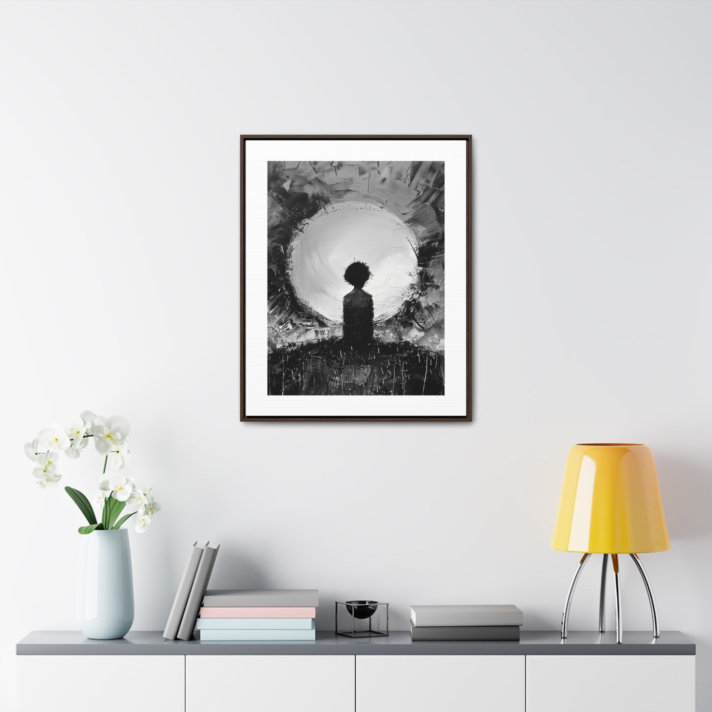 A Dawn of Promise - Framed Canvas b&w Wall Art
