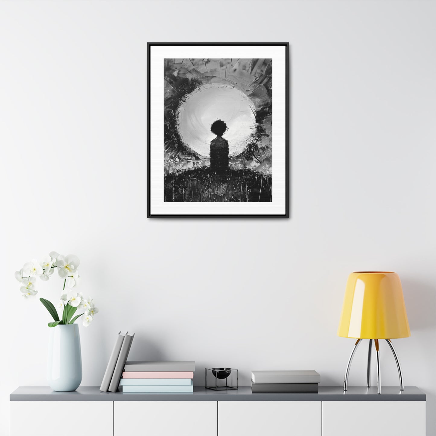 A Dawn of Promise - Framed Canvas b&w Wall Art