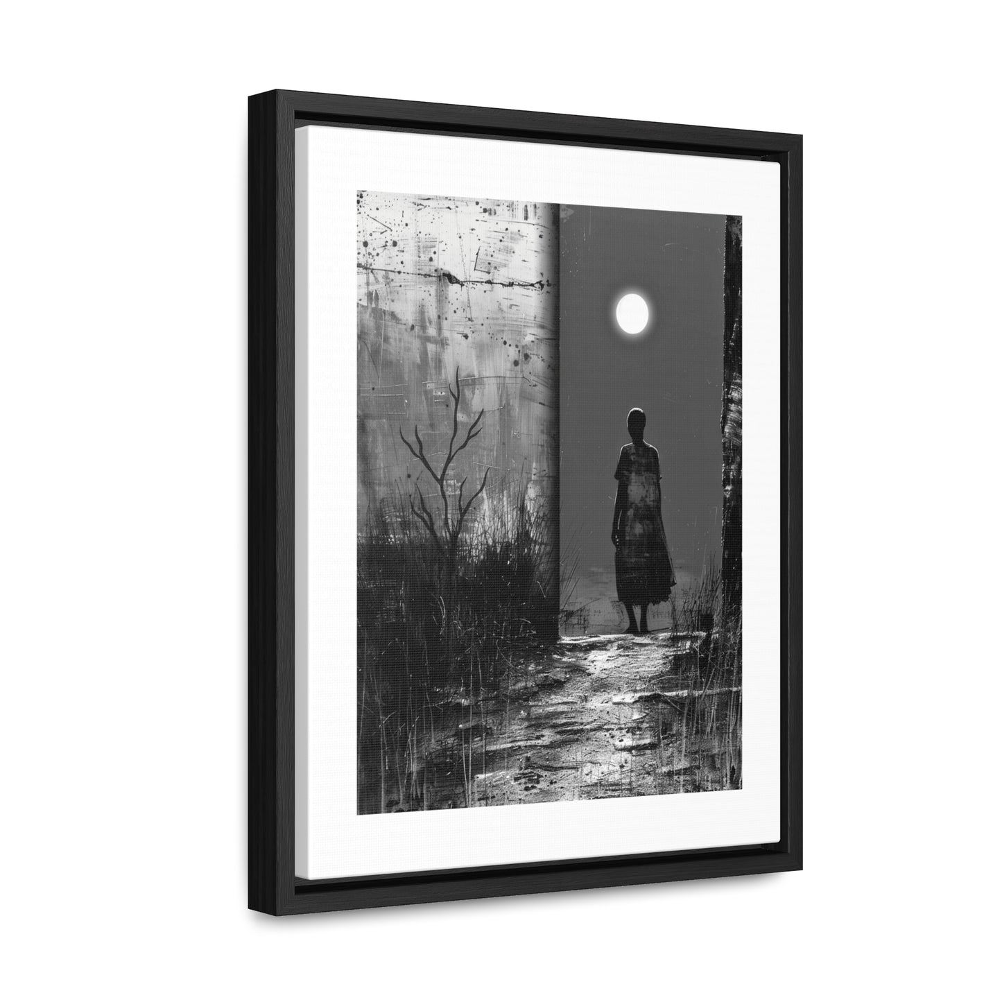 Turned the Corner - Framed Canvas b&w Wall Art