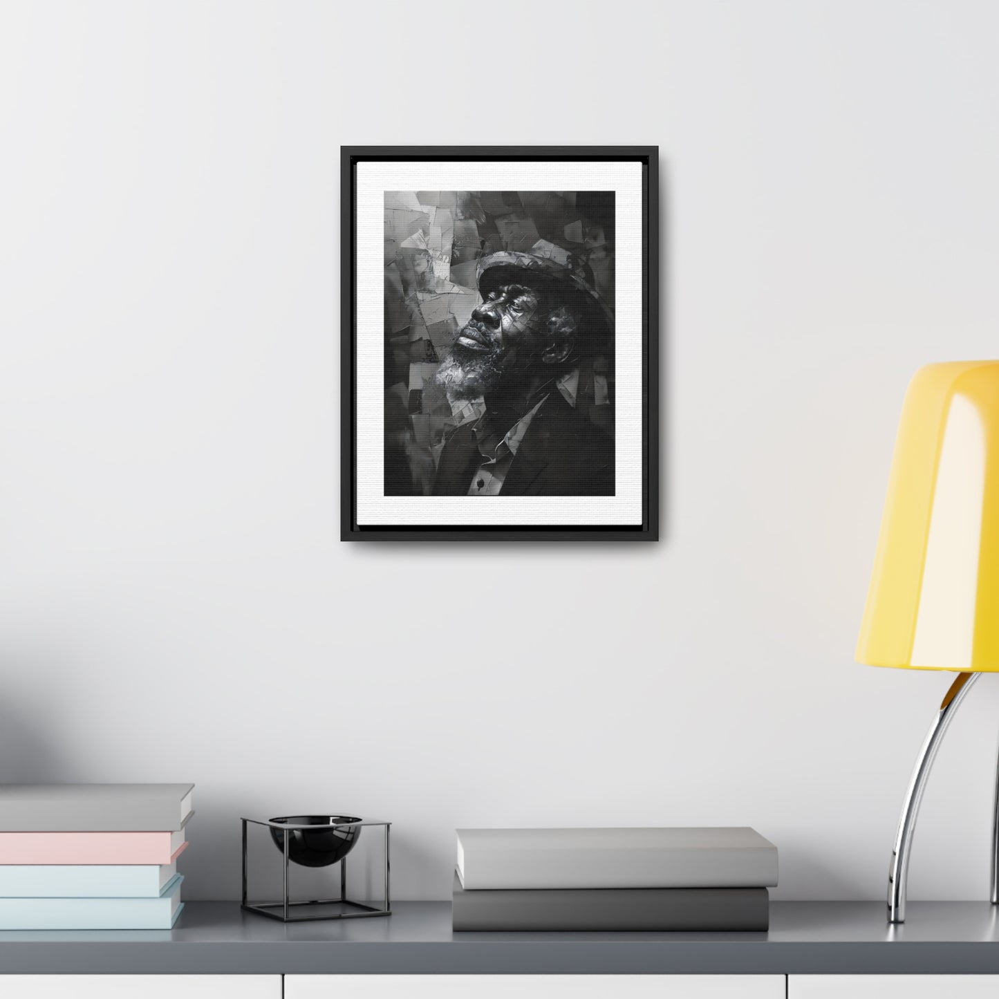 Gratitude's Whisper ተመስገን አምላኬ - Framed Canvas b&w Wall Art