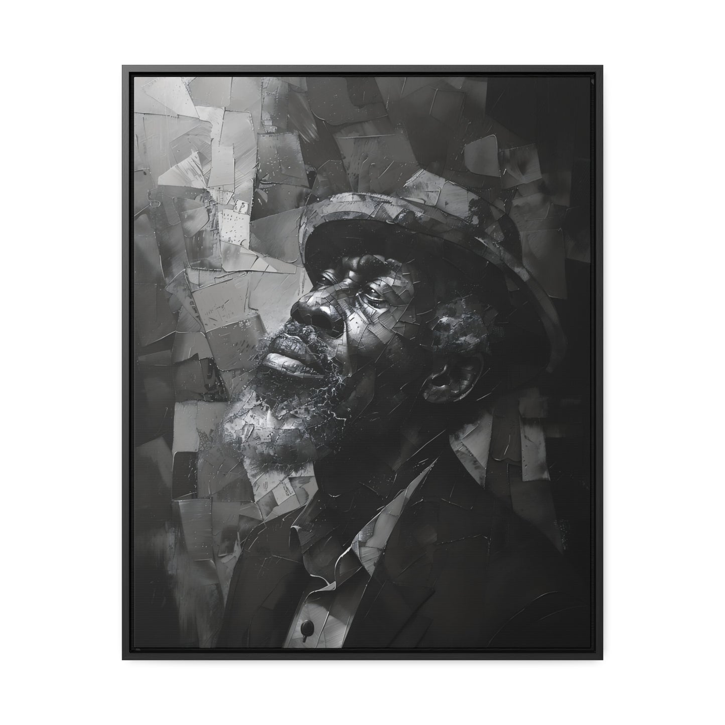 Gratitude's Whisper ተመስገን አምላኬ - Framed Canvas b&w Wall Art