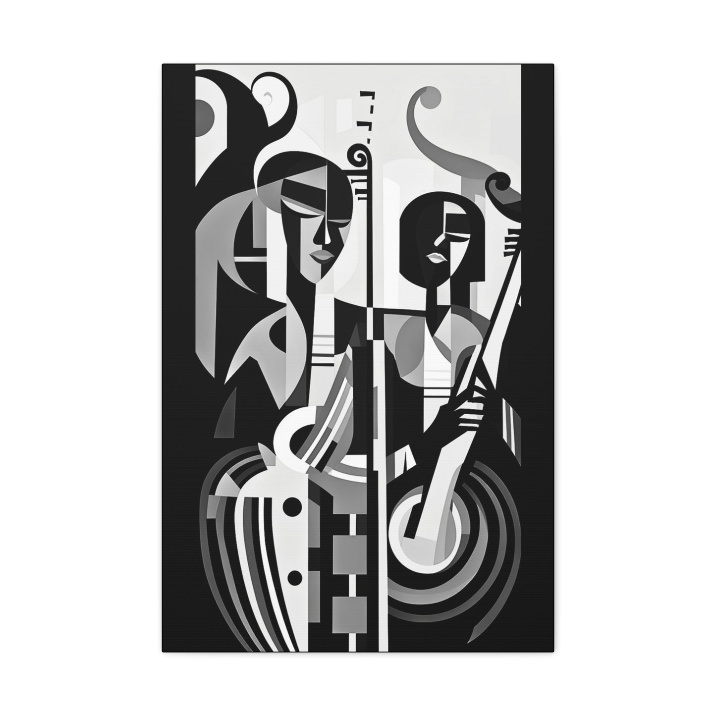 The Melodic Duo - Canvas b&w Wall Art