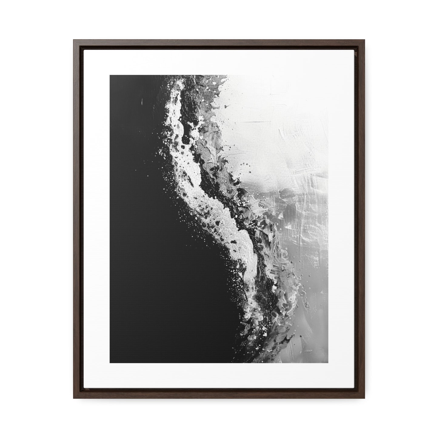 Yin Yang Shore - Framed Canvas b&w Wall Art